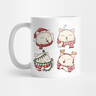 Meowy Christmas Cute Cat wearing Scarf Mug